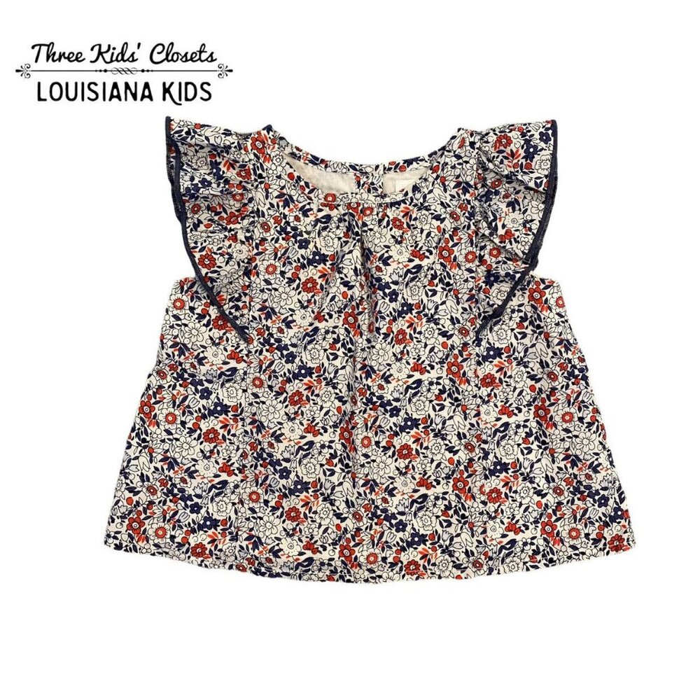 Baby Gap 6-12m Floral Ruffle Blouse Top